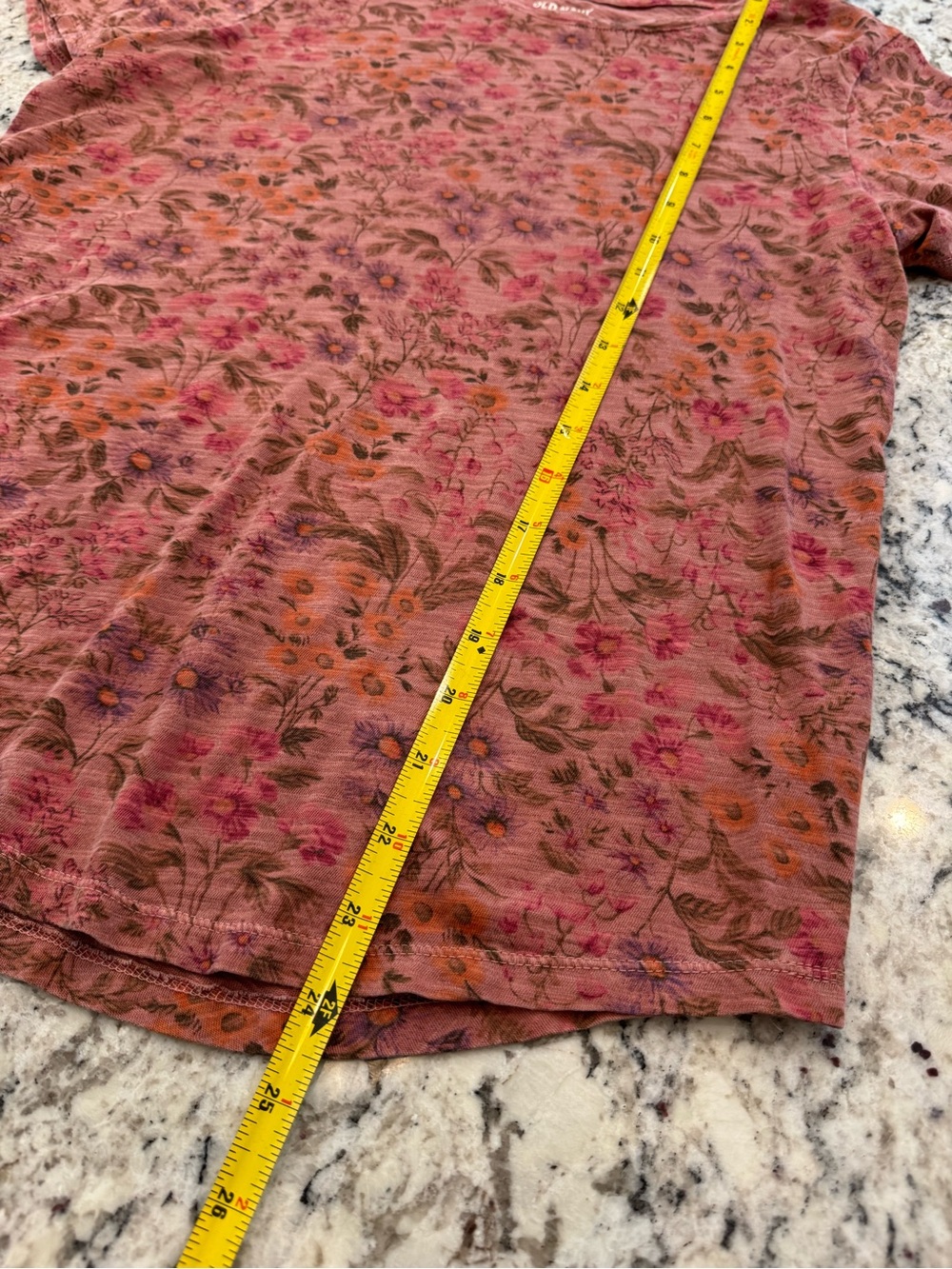 Old Navy Everywear Floral Tee Small Pink Boho Cottagecore Cotton Top - Picture 5 of 7
